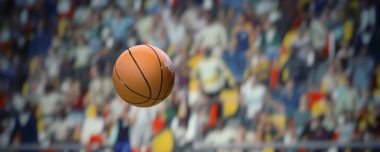 a basketball being tossed at Chase Center in San Francisco